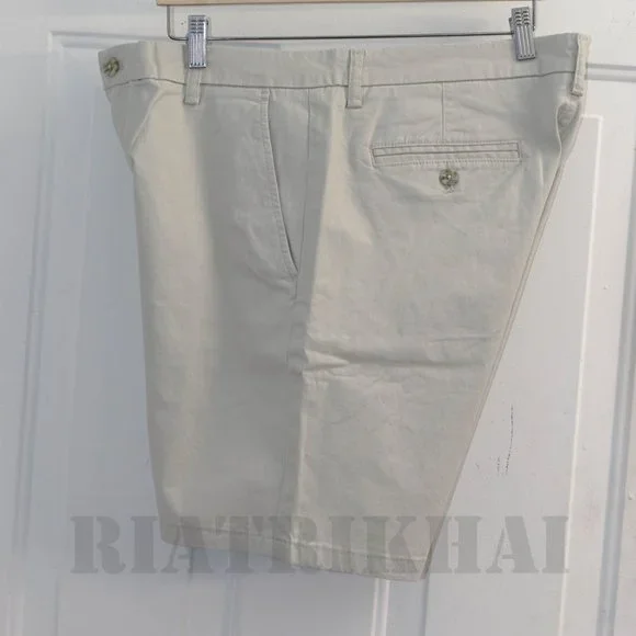 Tan NWT Mens Flat-Front Chino Shorts Chaps - Picture 7 of 9